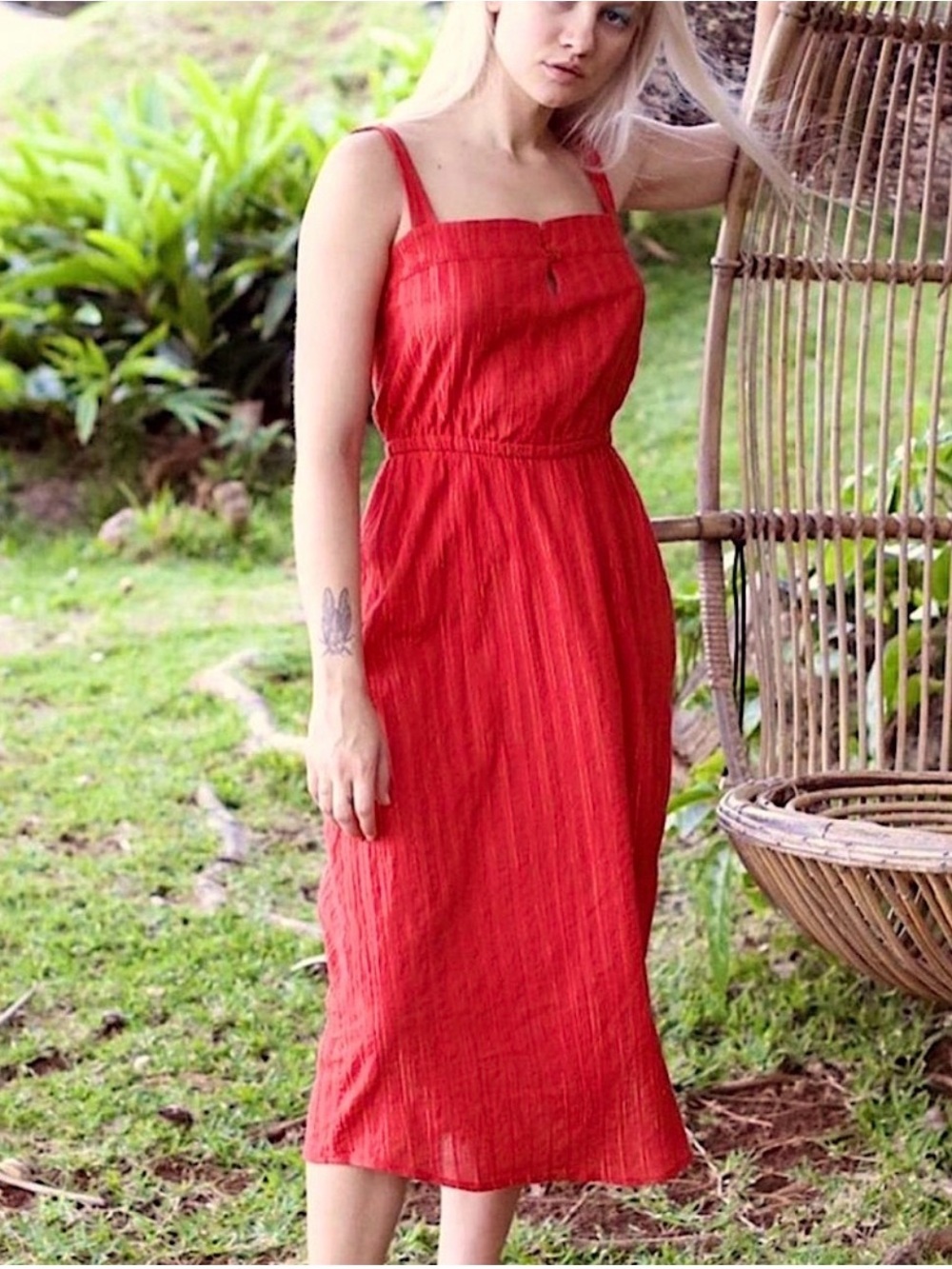 Sugarhigh Lovestoned XS Small Orange Gold Metallic Sun Dress Cotton Made USA